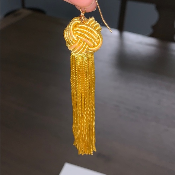 Gold The Astrid Knotted Tassel Earring - Picture 2 of 4